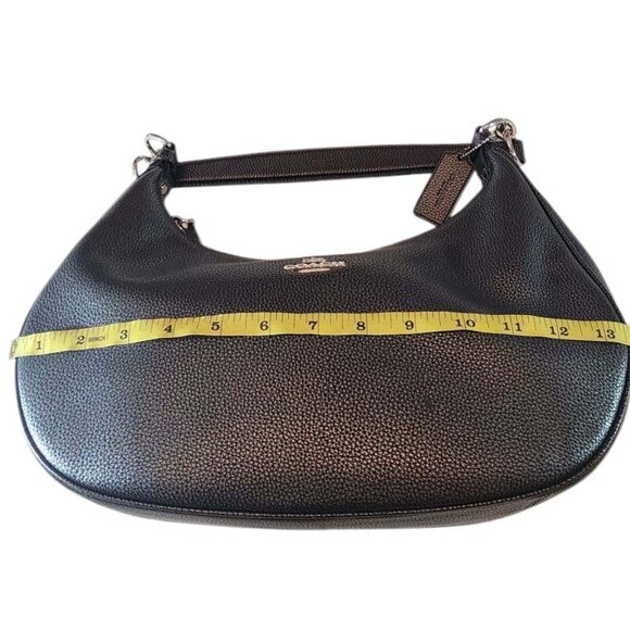 Coach Gray Metallic Hobo Pebble Leather Shoulder Bag - Picture 9 of 13